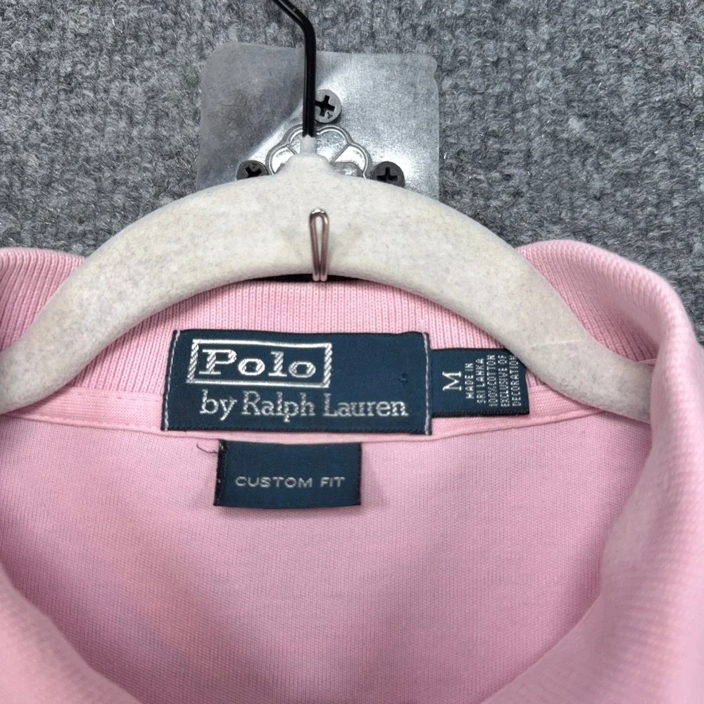 Polo Ralph Lauren Polo Shirt Mens Medium Pink Pony Custom Fit Classic Preppy